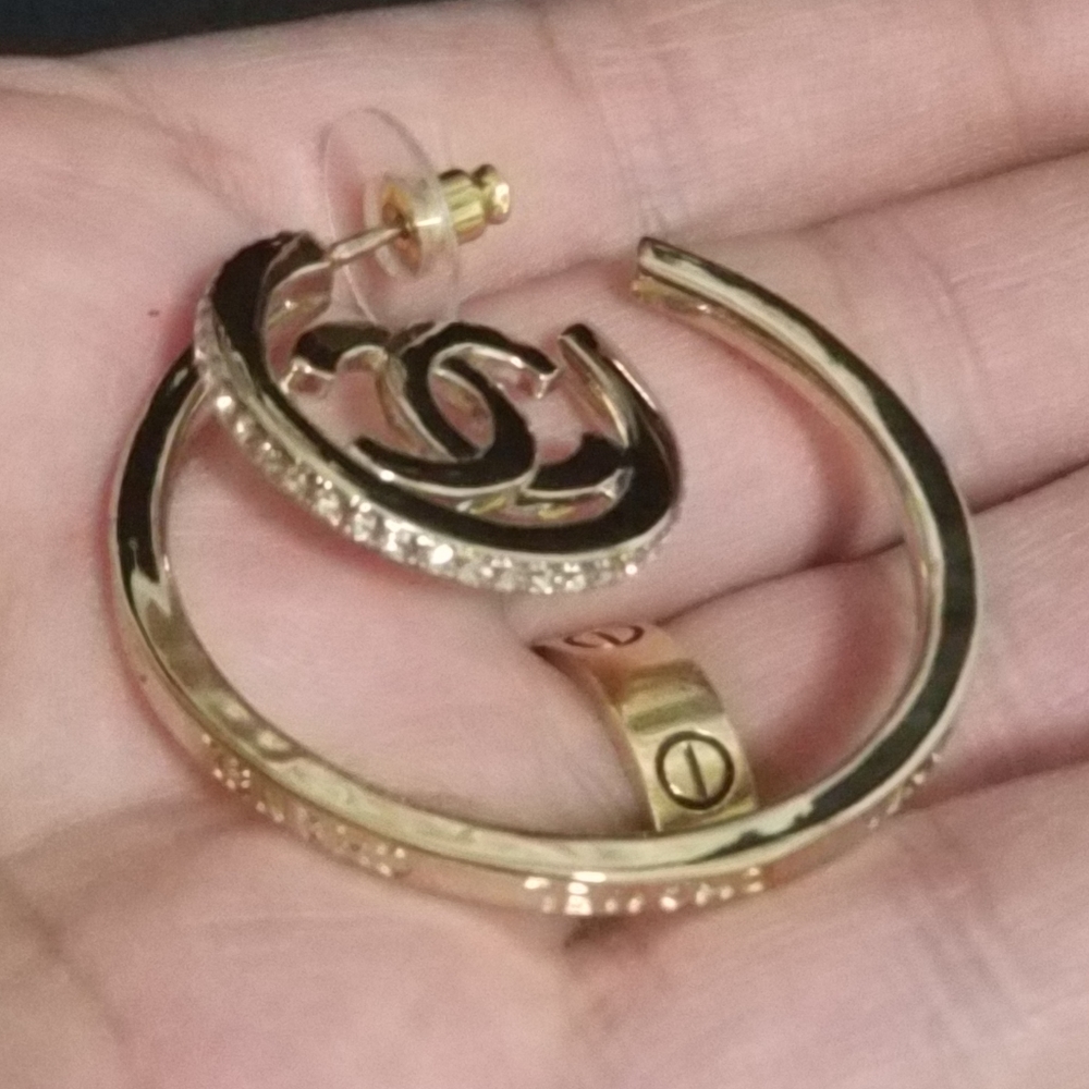 Chanel CC Gold & Christals Earnings - Picture 6 of 16